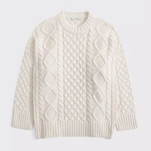 Abercrombie x Kathleen Post Oversize Cable Knit Sweater